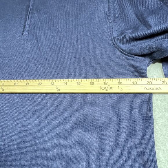 Club Room Sweater Mens Small Navy Blue Woven Half Zip Mock Neck Long Sleeve NWT - Picture 6 of 10